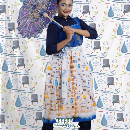 Dress overall biru air